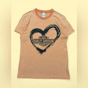 Y2K Harley Davidson Heart Baby Tee